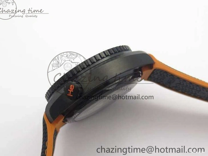 0120 Planet Ocean Master Chronometer Chrono DLC OM 1:1 Best Edition Black Dial On Nylon Strap A Chic 8103